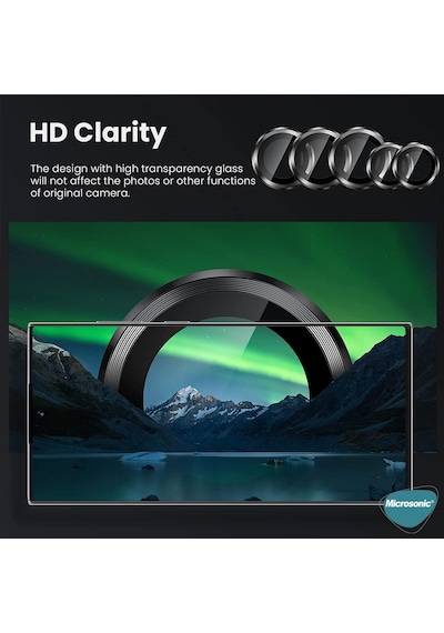 Microsonic Samsung Uyumlu Galaxy S26 Ultra Tekli Kamera Lens Koruma Camı Siyah