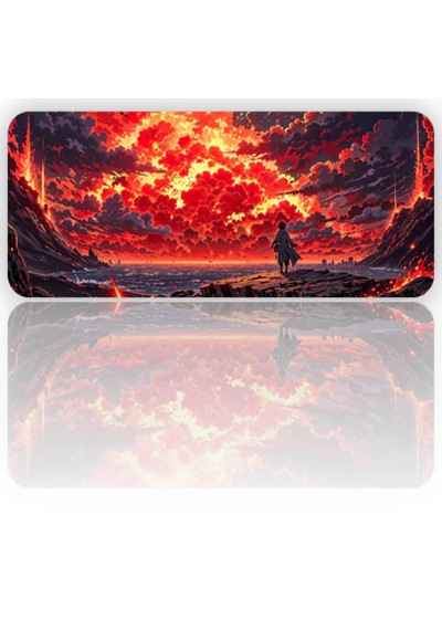Kızıl Gokyuzu Temalı 90x40 Kaymaz Taban Mousepad 90x40cm