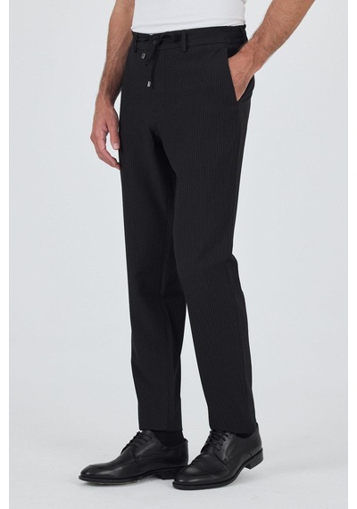 İmza Siyah Esnek Yandan Cepli Casual Comfort Fit Jogger Pantolon 1003250117 Siyah