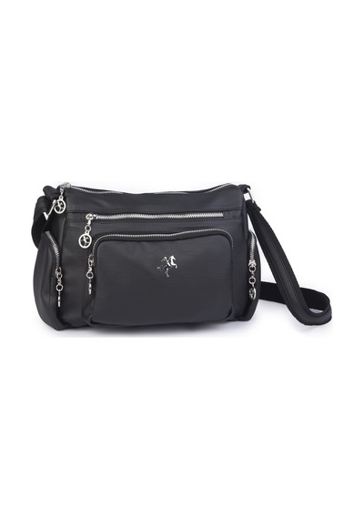 Nas Bag Kadın Çapraz Çok Gözlü Günlük Çanta Siyah Yıkamalı 30x22 Cm Ebatlarındadır. Siyah