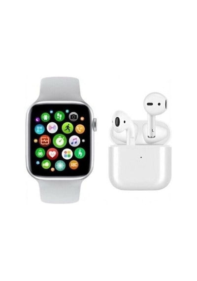 Goka Smart Watch + Pro4 Tws Kablosuz Kulaklık Beyaz Ikili Kombin A++