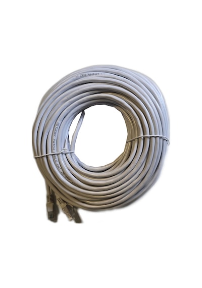 Cat6 Ethernet Kablosu 40 Metre Utp Rj45 Patch İnternet Bilgisayar Modem Bağlantı Kablosu Beyaz