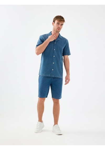 Straight Fit Erkek Şort Denim
