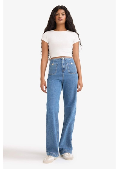 Defacto 90s Wide Leg Yüksek Bel Düz Paça Uzun Jean Pantolon E9121ax25aunm28 Mavi Defacto 90s Wide Leg Yüksek Bel Düz Paça Uzun Jean Pantolon E9121ax25aunm28 Mavi