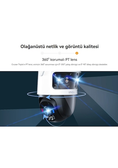 Imou Cruiser Triple 11 Mp Dış Ortam 3 Lensli Kablosuz Pt Kamera Ipc-s7up-11m0wed