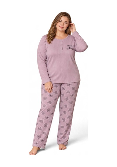 Modalove Kadın Battal Raporlu İnterlok Kumaş Kışlık Uzun Kol Pijama Takımı 6965 GÜL KURUSU Modalove Kadın Battal Raporlu İnterlok Kumaş Kışlık Uzun Kol Pijama Takımı 6965 GÜL KURUSU
