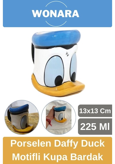 Özel Tasarım Sevgili Arkadaş Şık Ve Dekoratif Hediyelik Porselen Daffy Duck Motifli Kupa Bardak Diğer