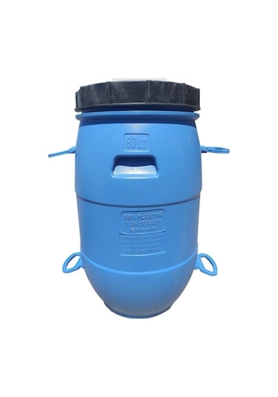 60 L Litre Varil Oval Içi Beyaz Plastik Yağ Zeytin Turşu Bidon Mavi