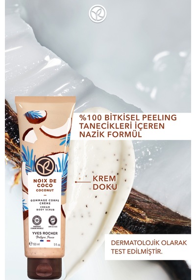 Yves Rocher Krem Dokulu Vücut Peelingi-arındırıcı Yumuşatıcı Tropikal Hindistan Cevizi-sls,sles İçermez,vegan-15 150 Ml