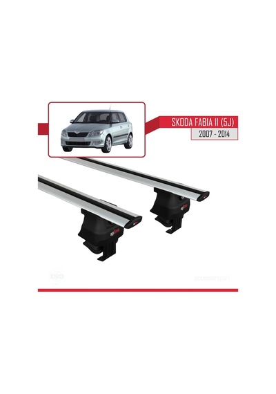 Skoda Fabia Iı 5j 2007-2014 Arası İle Uyumlu Ace-4 Ara Atkı Tavan Barı Gri