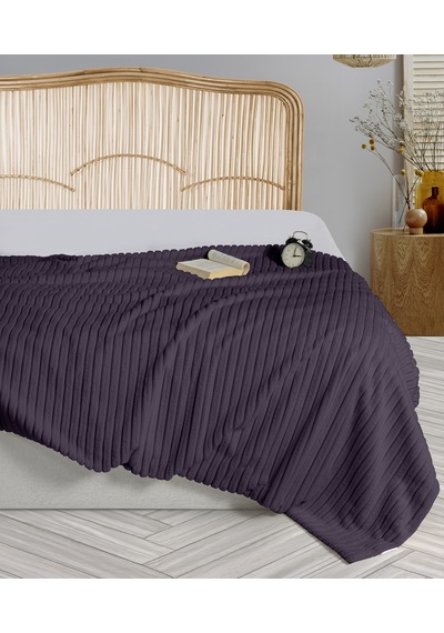 Dolce Bonita Home Wellsoft Fitilli Battaniye 200x220 Kül Moru - Uyku Bandı Kulmoru Kül Moru