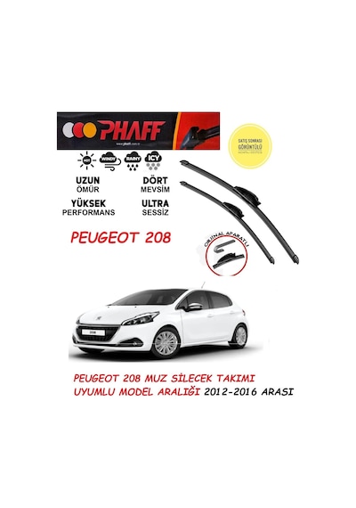Peugeot 208 Ön Silecek Takımı 2012 Model Araca Özel Aparat