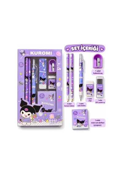Kuromi Temalı Kırtasiye Ve Okul Seti 7 Parça