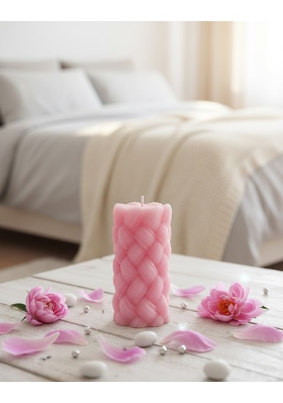Baklava Desenli Mum Pembe