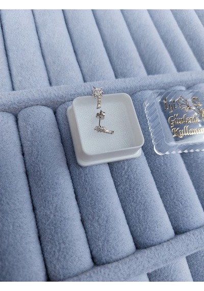 Zanaatsilver 925 Ayar Gümüş Zirkon Taşlı Palmiye Ağacı Küpe Zs0035kp Gümüş Ren Gümüş