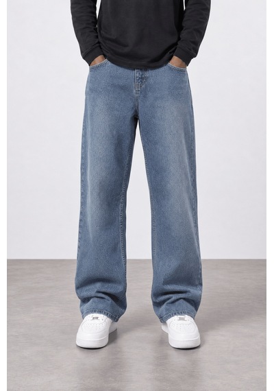 Respire Erkek Baggy Jean Koyu Mavi