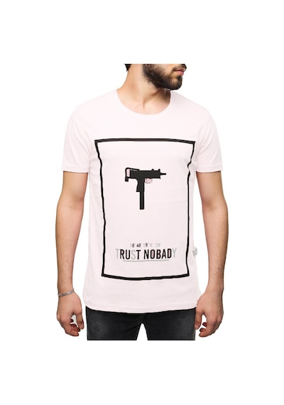 Madmext Madmext Uzi Baskılı Beyaz Tişört 2533-Beyaz