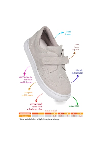 Kiko Kids Richie Cırtlı Günlük Erkek Çocuk Casual Ayakkabı Taş Taş