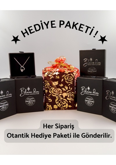 Swarovski Tek Taş Yuvarlak Detaylı 925 Ayar Gerçek Gümüş Kadın Kolye