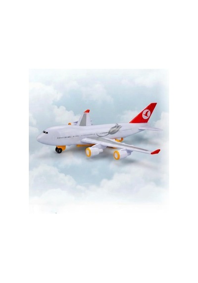 Işıklı Ve Sesli Thy Yolcu Uçağı İniş Takımı Model Kuyruklu 32 Cm Kaliteli Eğlenceli Oyuncak Uçak