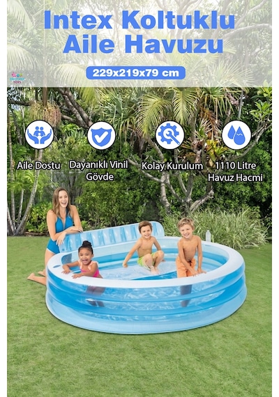 Intex Koltuklu Havuz Aile Havuzu 229x219x79 Cm
