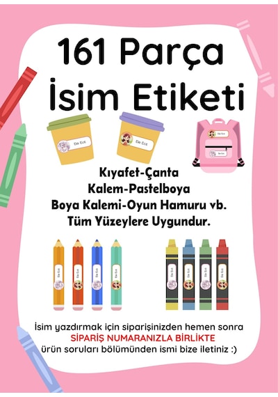 Özel Isminiz Yazılı Okul Etiketi Diğer