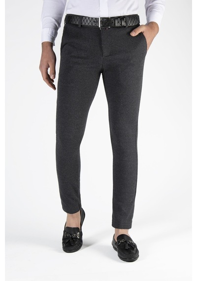 Terapi Men Erkek Slim Fit Nokta Dokulu Italyan Kesim Keten Pantolon 21k-2200420-5 Füme Füme