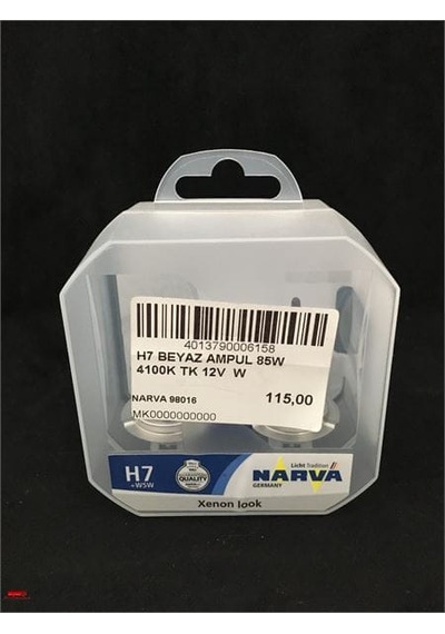 NARVA 98016 12V H7 Beyaz Ampül 85W 4100K Range Power Beyaz Ampül 98519 Takım