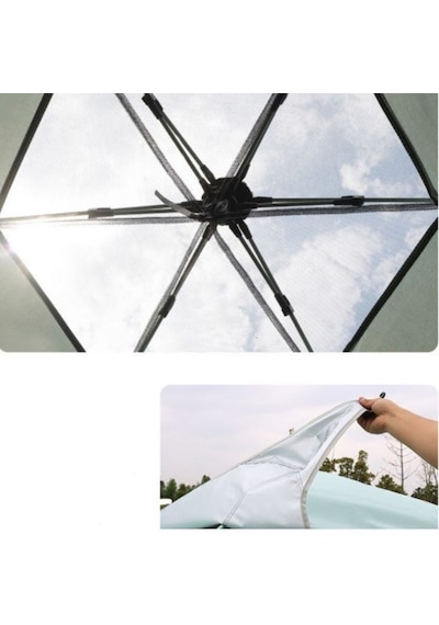 Otomatik Kamp Çadırı 200x150x120 Cm Çift Katmanlı 3 Saniyede Kurulum Su Geçirmez 3 Kişilik-1615 Açık Mavi