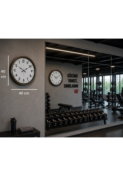 Eskitme Ters Zaman 40 X 40 Cm Metal Duvar Saati Diğer