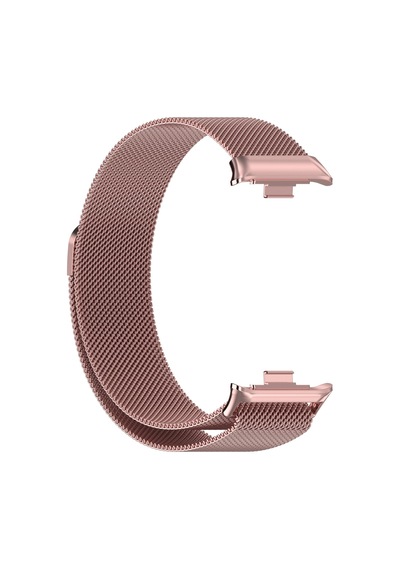 Caseonn Xiaomi Smart Band 8 Pro Kordon Manyetik Metal Hasır Kayış Rose Pink