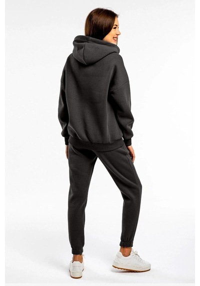 Basic Düz Eşofman Takımı Sweatshirt Jogger - Antrasit Oversize Şardonlu Kapüşonlu Antrasit Basic Düz Eşofman Takımı Sweatshirt Jogger - Antrasit Oversize Şardonlu Kapüşonlu Antrasit