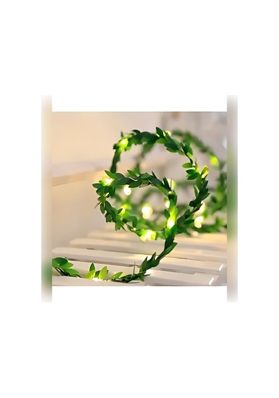 Dekoratif Sarmaşık Işıklı Minik Şerit 7 Metre Yapay Yaprak Ve 5 Metre Peri Led Diğer