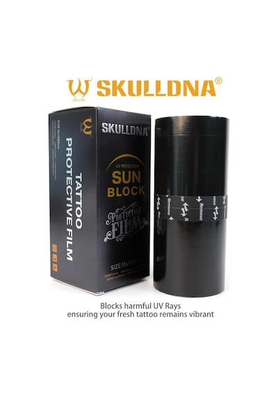 Skulldna Sun Block Dövme Sonrası Koruyucu Film Bant 15cm X 10m Siyah