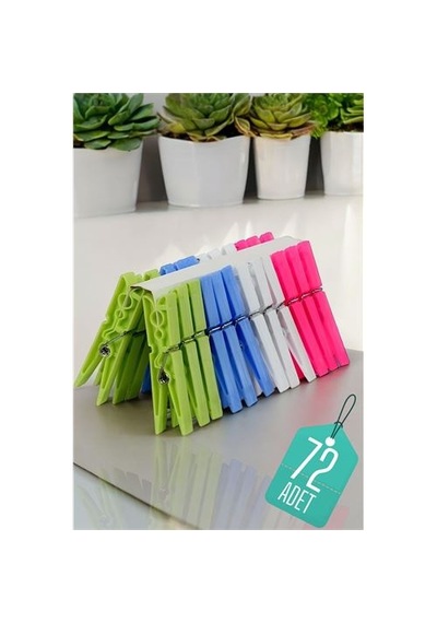Zenvac Plastik Çamaşır Mandalı 72 Adet 714510 Zenvac29 Renkli