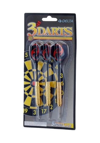 Delta Dart Oku 3 Lü Set - Çelik Uç + Pirinç Gövde + Renkli Kanat - Dart Oku Seti, 24 Gr