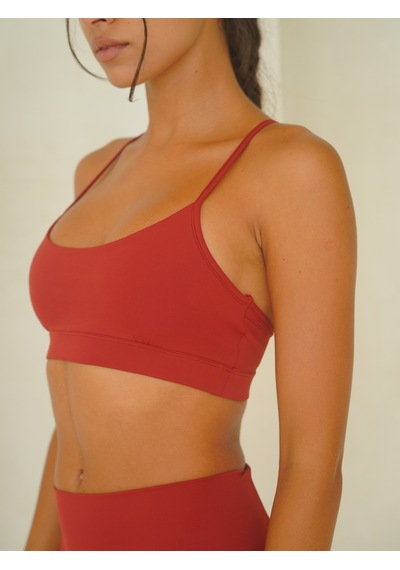 Mai Studios Co. Fold Kaplı Spor Bordo Crop Bordo