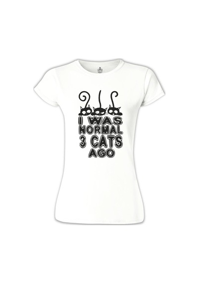 Normal 3 Cats Ago Beyaz Kadın Tshirt 001