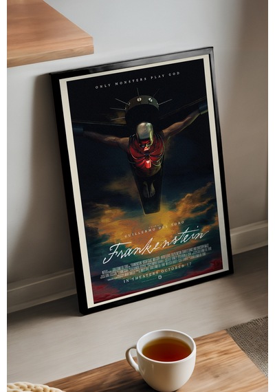 Frankenstein Siyah Ahşap Çerçeveli Poster, Film Duvar Tablosu