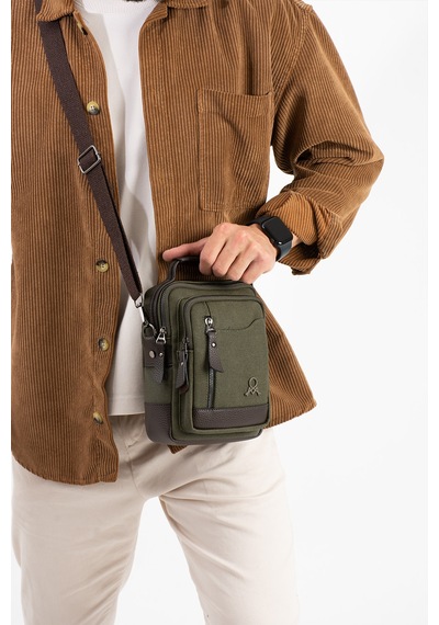 M 422 Mega Bag Erkek Portföy Omuz Çantası Yeşil-kahve-yesil-kahve