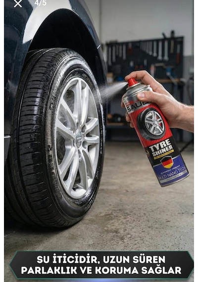 Prosaüber Pro Sauber Tyre Shiner Lastik Parlatıcı Sprey 500 Ml Nano Teknoloji Uzun Süre Kalıcı Parlaklık