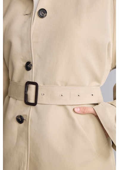 Defacto Regular Fit Kapüşonlu Kemerli Twill Trençkot H3952ax26wnbg501 Bej-bg501