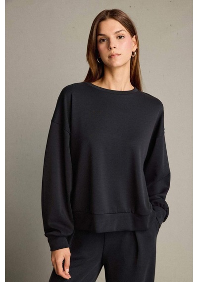 Defacto Bisiklet Yaka Modal Sweatshirt G2913ax25auar225 Antrasit