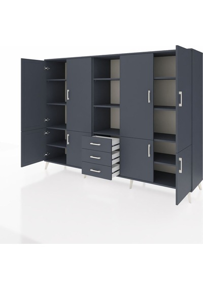 Hyperion Dolap 11 Raflı 3 Çekmeceli 8 Kapaklı 220x44x163 Antrasit Antrasit-antrasit Hyperion Dolap 11 Raflı 3 Çekmeceli 8 Kapaklı 220x44x163 Antrasit Antrasit-antrasit