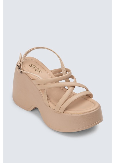 Deery Bej Kadın Platform Topuk Sandalet - Dlg04zbejc01 Bej