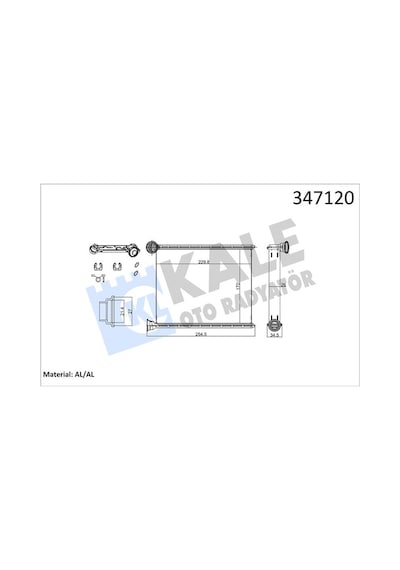 Kale 347120 Kalorifer Radyatörü - Citroen C3 2009- 1.6 Hdi Dizel 6448s4 - 6448v6