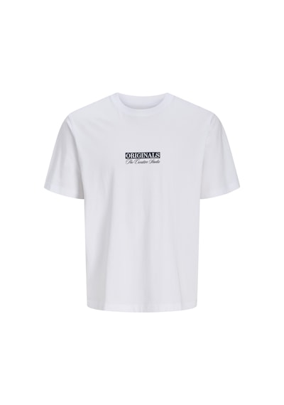 Jack & Jones Erkek Gögüs Baskili Bisiklet Yakatisört - Savona - 12310070 Beyaz