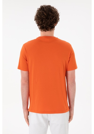 U.S. Polo Assn. Erkek Regular Fit Bisiklet Yaka Nar Çiçeği Basic Tişört 50305928-VR039