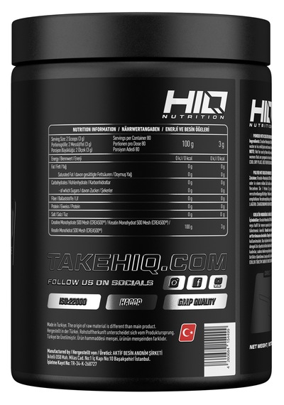 Hıq Crea500 Creatine 240g Unflavored Aromasız