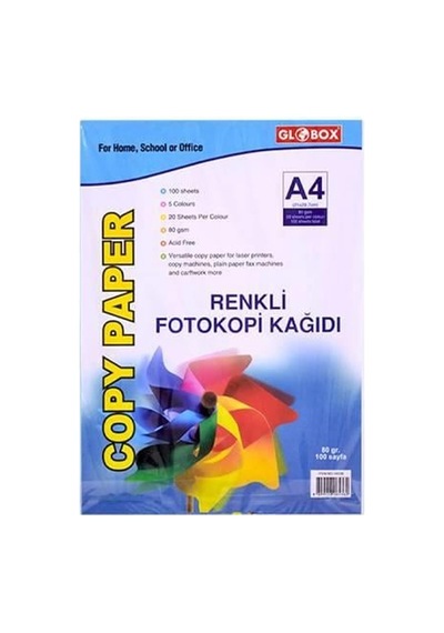 Renkli A4 100 Lü Fotokopi Kağıdı